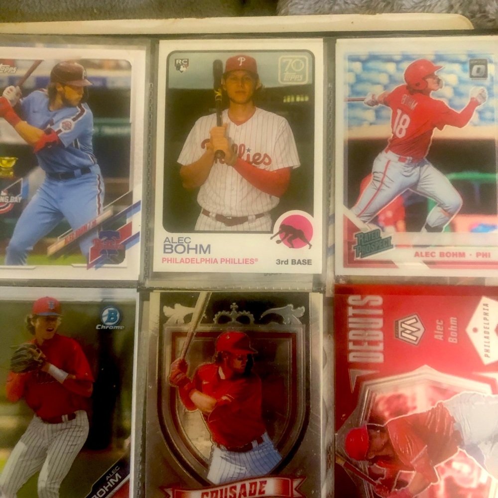 6 ALEC BOHM ROOKIES IN MINT PSA GRADING A TOP PROSPECT.